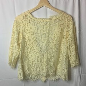 Joie lace top with button back detailing